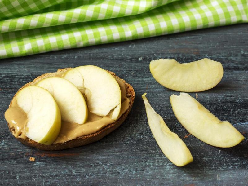 Almond Butter and Apple Slices on Toast